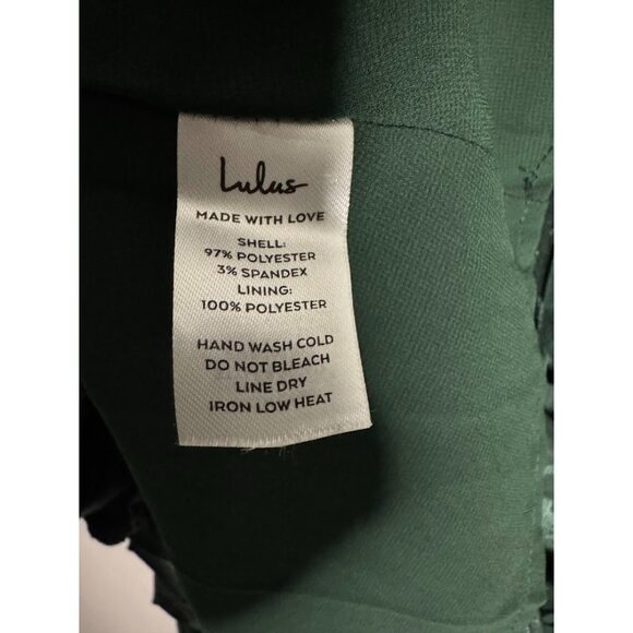 Lulus Dark Green Emerald Satin Jacquard Pleated Midi Dress Size XS Fall Coquette - Picture 8 of 13
